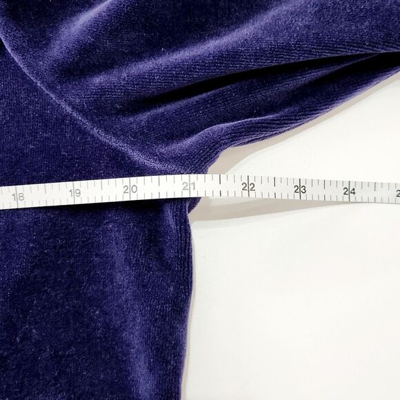 Zenergy by Chico's Velour Zip Up Jacket Dark Purple Women's Size 1/Medium 8 - Picture 9 of 11